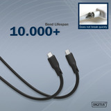 Digitus Cable de conexión de silicona USB4 Gen 2x2 USB-C > USB-C negro