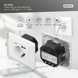 Digitus Enchufe de seguridad empotrado, con 1x USB-A y 1x USB-C blanco
