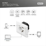 Digitus Enchufe de seguridad empotrado, con 1x USB-A y 1x USB-C blanco