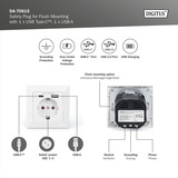 Digitus Enchufe de seguridad empotrado, con 1x USB-A y 1x USB-C blanco