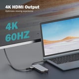 Digitus Estación de acoplamiento USB-C de 7 puertos gris/Negro