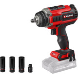 EINHELL Atornillador de impacto profesional a batería IMPAXXO 18/400, 1/2", 18 Voltios, Tornillo de percusión rojo/Negro