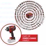 EINHELL Atornillador de impacto profesional a batería IMPAXXO 18/400, 1/2", 18 Voltios, Tornillo de percusión rojo/Negro