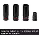 EINHELL Atornillador de impacto profesional a batería IMPAXXO 18/400, 1/2", 18 Voltios, Tornillo de percusión rojo/Negro