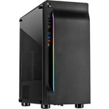 Inter-Tech A-3411 Creek Torre Negro, Cajas de torre negro, Torre, PC, Negro, ATX, ITX, micro ATX, Azul, Verde, Rojo, Frente