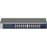 Netgear GS724T Gestionado L2+/L3 Gigabit Ethernet (10/100/1000) 1U Azul, Gris, Interruptor/Conmutador azul, Gestionado, L2+/L3, Gigabit Ethernet (10/100/1000), Bidireccional completo (Full duplex), Montaje en rack, 1U