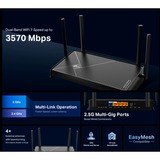 TP-Link Archer BE230 router inalámbrico 2.5 Gigabit Ethernet Doble banda (2,4 GHz / 5 GHz) Negro Wi-Fi 7 (802.11be), Doble banda (2,4 GHz / 5 GHz), Ethernet, Negro, Router de sobremesa