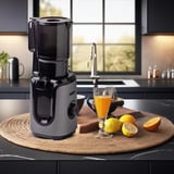Unold 78275 SLOW JUICER Sam Exprimidor lenta 300 W Carbón vegetal, Licuadora plateado/Negro, Exprimidor lenta, Carbón vegetal, 80 RPM, 0,8 L, 11 cm, 0,9 m
