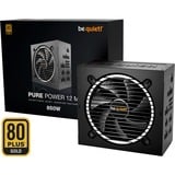 be quiet! Pure Power 12 M unidad de fuente de alimentación 850 W 20+4 pin ATX ATX Negro, Fuente de alimentación de PC negro, 850 W, 100 - 240 V, 900 W, 50 - 60 Hz, 12 / 6 A, Activo