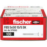 fischer Tornillo para hormigón FBS 5x50 15/5 cabeza avellanada TX 