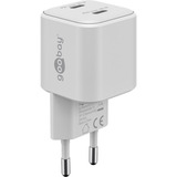 goobay Cargador rápido dual USB-C Nano, PD, GaN, 35 vatios blanco