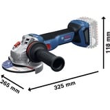 Bosch GWS 18V-11 S Professional, 06019N4001, Amoladora angular azul