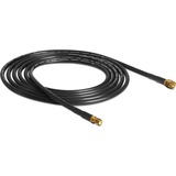 DeLOCK 2m SMA m/f cable coaxial CFD200 Negro, Adaptador negro, 2 m, CFD200, SMA, SMA, Negro