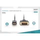 Digitus Cable adaptador DisplayPort > DVI-D, Interlock negro