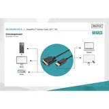 Digitus Cable adaptador DisplayPort > DVI-D, Interlock negro