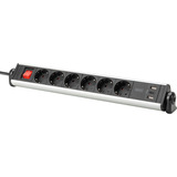 Digitus DA-70624, Regleta plateado/Negro