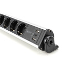 Digitus DA-70624, Regleta plateado/Negro