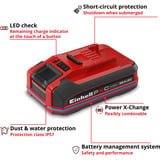 EINHELL Akku Power-X-Change Plus 18Volt 4,0Ah SEALED, Batería rojo/Negro