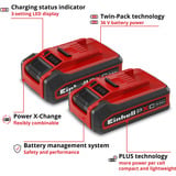 EINHELL Batería Power-X-Change Plus TWIN-PACK 18Volt 3,0Ah rojo/Negro