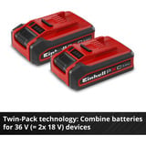 EINHELL Batería Power-X-Change Plus TWIN-PACK 18Volt 3,0Ah rojo/Negro
