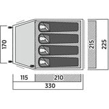 Easy Camp Tienda cúpula Setesdal 4, Tienda de campaña verde oliva