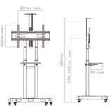 HAGOR HP Twin Stand HD 2,13 m (84") Negro, Sistema de soporte negro, 90 kg, 2,13 m (84"), 139,7 cm (55"), 800 x 500 mm, 1350 - 1650 mm