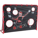 HUDORA Portería de floorball con pared de portería, Portero de hockey rojo