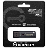 Kingston IronKey Locker+ 50 G2 32 GB, Lápiz USB antracita