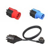 NRGkick Juego de adaptadores de enchufe estándar (UE) 16A 5 polos, 16A 3 polos, toma de tierra negro