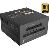 NZXT C750 unidad de fuente de alimentación 750 W 24-pin ATX ATX Negro, Fuente de alimentación de PC negro, 750 W, 100 - 240 V, 50/60 Hz, 10 - 5 A, Activo, 100 W