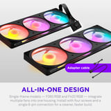 NZXT F360 RGB, Ventilador negro