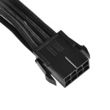 SilverStone 8pin - EPS12V 8pin(4+4), 0.3m 0,3 m, Cable alargador negro, 0.3m, 0,3 m, 8-pin(4+4) EPS12V, Macho/Macho, Negro