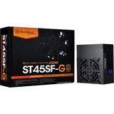 SilverStone ST45SF-G unidad de fuente de alimentación 450 W 24-pin ATX SFX Negro, Fuente de alimentación de PC negro, 450 W, 90 - 264 V, 700 W, 47 - 63 Hz, +12V,+3.3V,+5V,+5Vsb,-12V, Activo, Minorista