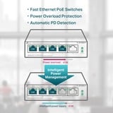 TP-Link TL-SF1005LP switch No administrado Fast Ethernet (10/100) Energía sobre Ethernet (PoE) Negro, Interruptor/Conmutador No administrado, Fast Ethernet (10/100), Energía sobre Ethernet (PoE)