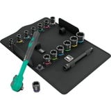 Wera 8100 SB 12 Juego de carracas Zyklop Comfort, 3/8", Kit de herramientas negro/Verde