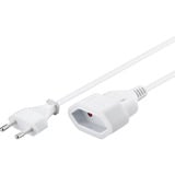 goobay Cable de extensión Euroenchufe > Eurotomacorriente, Cable alargador blanco