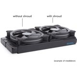 Alphacool Cubierta y desacoplamiento 140mm (7mm de grosor), Bastidor de instalación negro