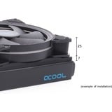Alphacool Cubierta y desacoplamiento 140mm (7mm de grosor), Bastidor de instalación negro