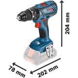 Bosch GSB 18V-28 Professional 1900 RPM Negro, Azul, Rojo, Martillo atornillador azul/Negro, Destornillador de impacto, Mango de pistola, Negro, Azul, Rojo, 1900 RPM, 500 RPM, 1900 RPM