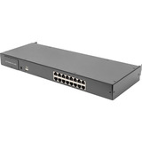 Digitus Conmutador KVM CAT 5 de 16 puertos, Switch KVM negro