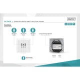 Digitus Enchufe empotrado, con puertos USB A y USB-C blanco