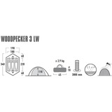 High Peak Tienda de campaña tipo cúpula Woodpecker 3 LW verde/Rojo