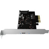 ICY BOX IB-PCI1901-C32 tarjeta y adaptador de interfaz Interno USB 3.2 Gen 2 (3.1 Gen 2), Controlador USB PCIe, USB 3.2 Gen 2 (3.1 Gen 2), Masculino, PCIe 3.0, SATA de 15 pines, Negro