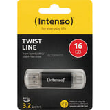Intenso Twist Line 16 GB, Lápiz USB antracita/Transparente