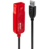 Lindy 42782 cable USB 12 m USB 2.0 USB A Negro, Cable alargador negro/Rojo, 12 m, USB A, USB A, USB 2.0, 480 Mbit/s, Negro