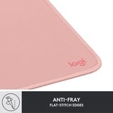 Logitech Mouse Pad Studio Series Rosa, Alfombrilla de ratón rosa, Rosa, Monocromo, Nylon, Poliéster, Caucho, Base antiderrapante