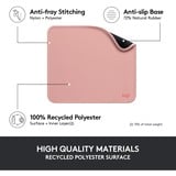 Logitech Mouse Pad - Studio Series Rosa, Alfombrilla de ratón rosa, Rosa, Monocromo, Nylon, Poliéster, Caucho, Base antiderrapante