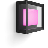 Philips White & Color Ambiance Econic Outdoor aplique de pared cuadrado, Luz de LED negro