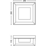 Philips White & Color Ambiance Econic Outdoor aplique de pared cuadrado, Luz de LED negro