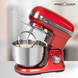 ProfiCook PC-KM 1197, Robot de cocina rojo/Acero fino